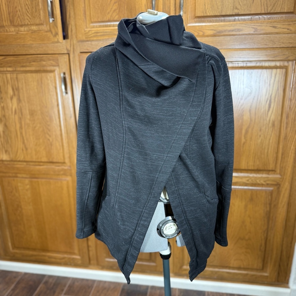 Zella Black Asymmetrical‎ Wrap Jacket | Medium